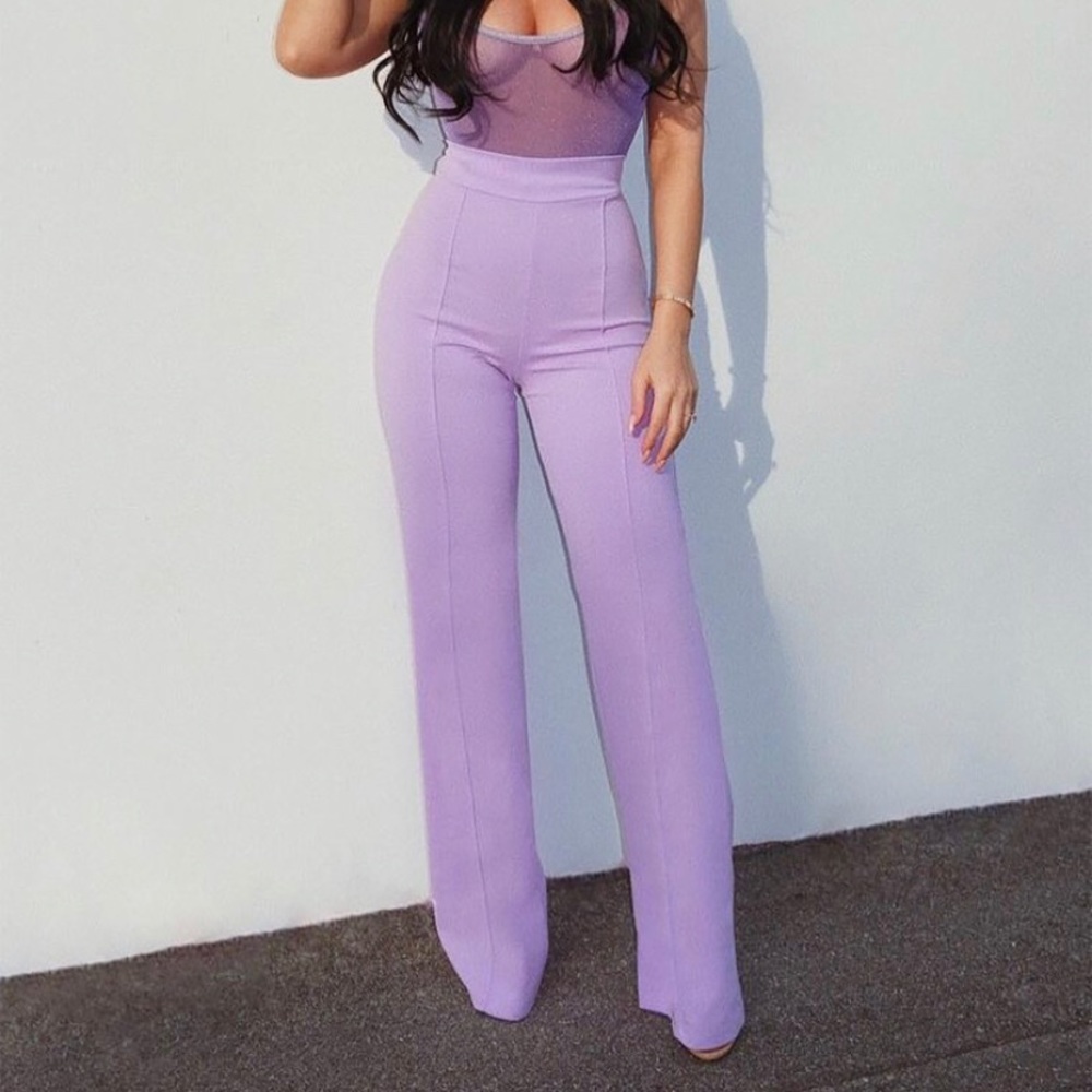 Lavender boohoo stretch pant